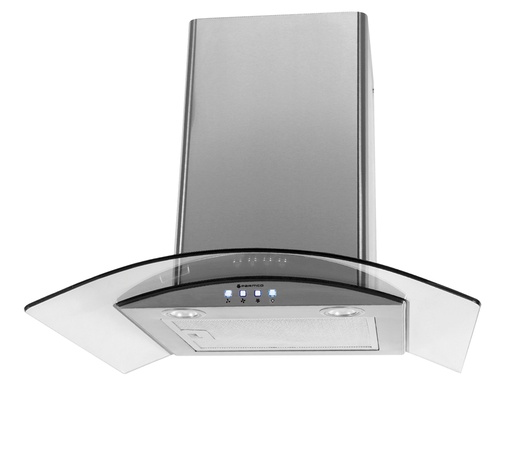 [T4-11GLA-6L] RANGEHOOD CURVED GLASS 600MM STAINLESS 1000M3H